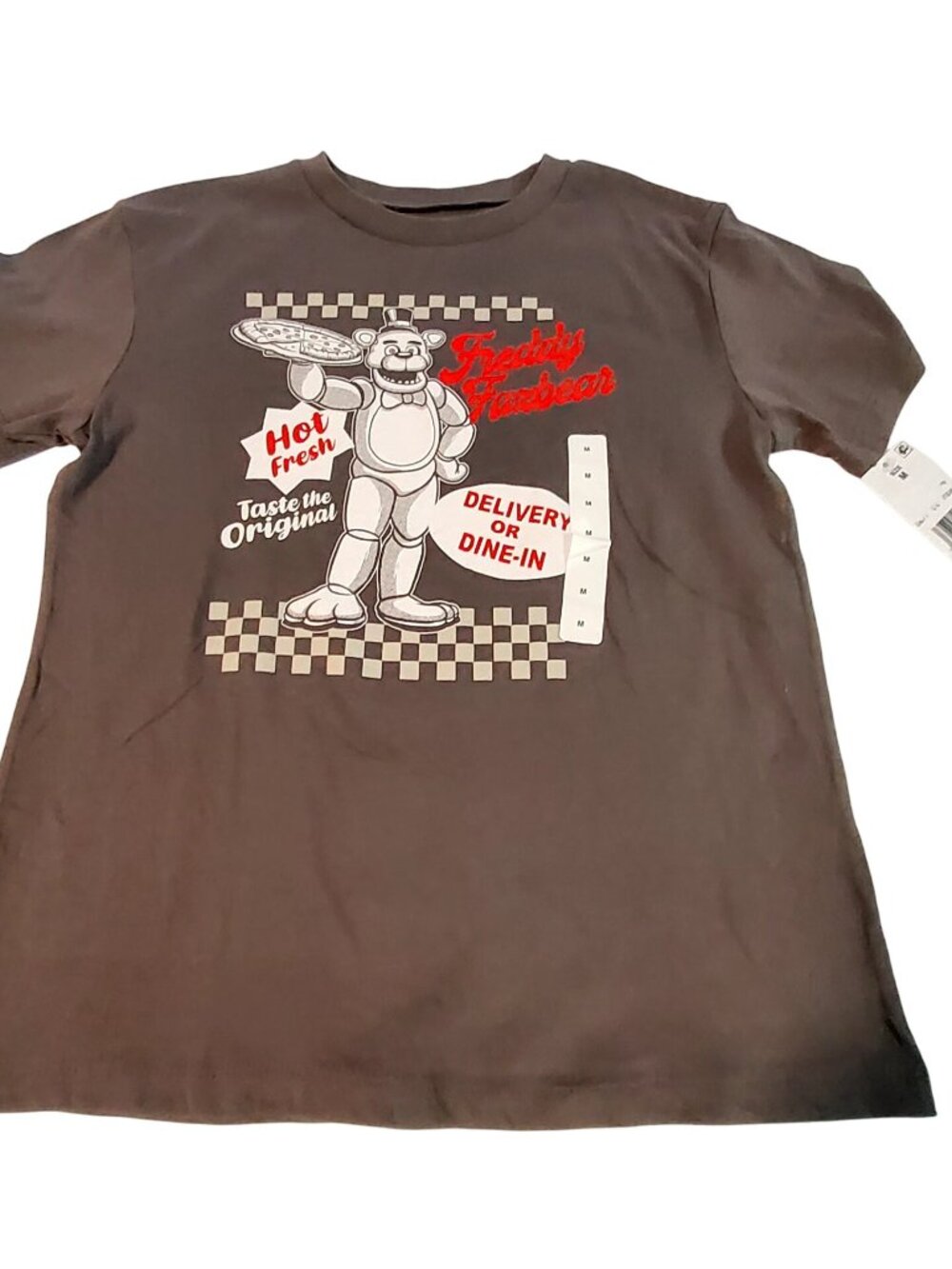 Five Nights At Freddys Freddy Fazbear Pizza T-ShirtSize M Brown Crew neck design